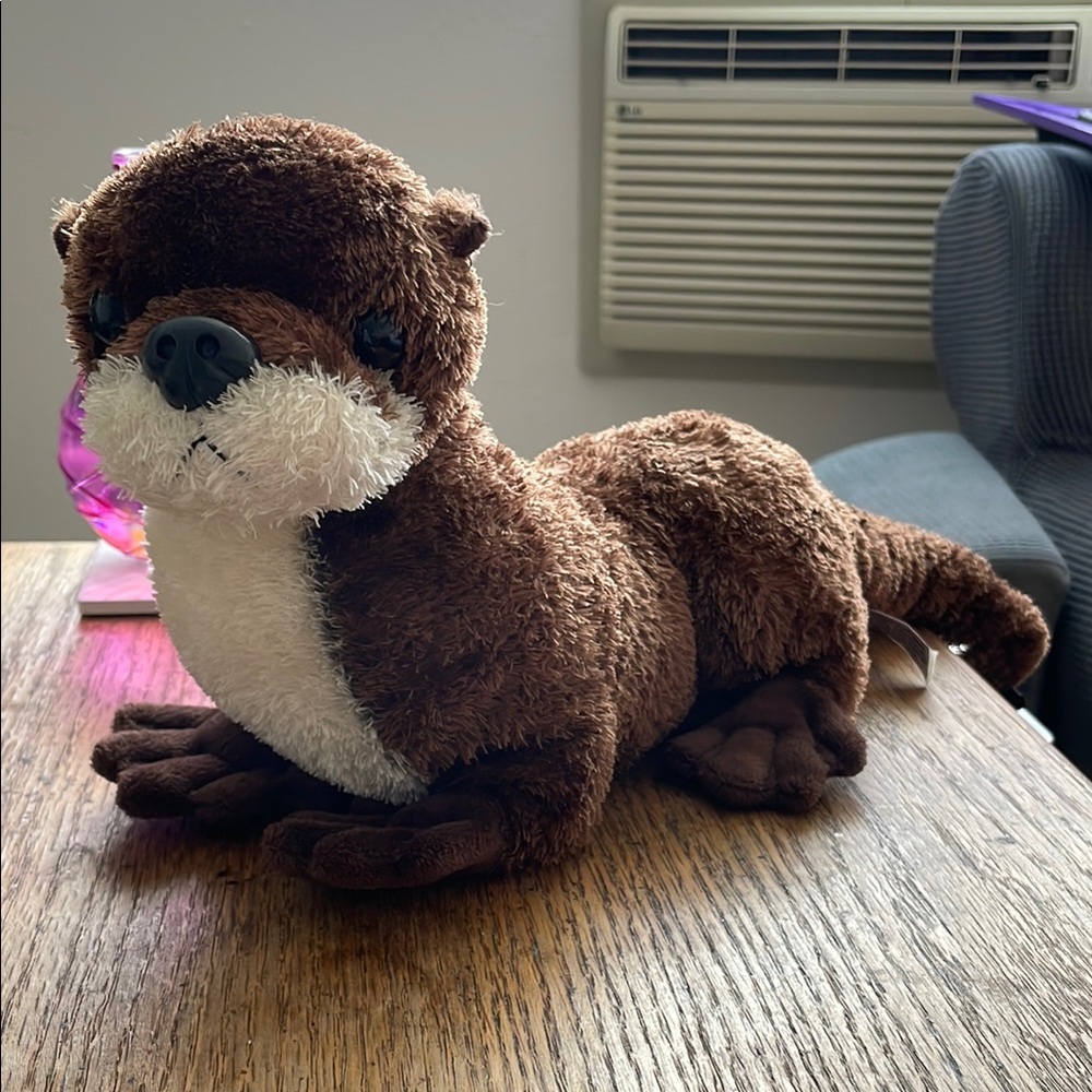 Brown and White Otter stuffed animal